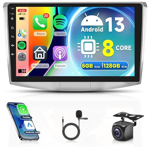 6G+128G 8 Core Wireless Carplay Android Autoradio 2 Din für VW Magotan/CC Passat B7/B6 2010-2015 10 Zoll Autoradio mit Android Auto Navi GPS WIFI Mirror Link Bluetooth FM/RDS/DSP EQ/SWC Rückfahrkamera