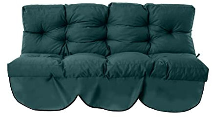 Gardenista Hollywoodschaukel Auflage 150x50x7 cm Garten 2 Sitzer Getuftet Gartenschaukel Kissen mit Rückenkissen Bankauflage mit Rückenlehne Gartenschaukelkissen Polsterauflage (Grün)