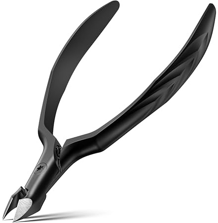 FERYES Professional 1/2 Jaw Cuticle Nippers - 4R13 Stainless Steel Cuticle Clippers with Built-in spring Design, Ultra-Sharp Precision Blades for Manicure, Pedicure & Dead Skin Removal