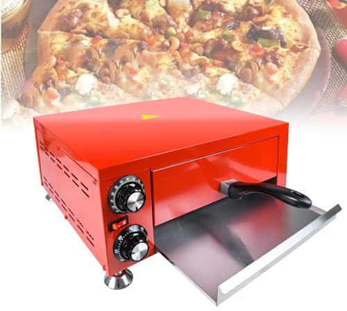 Four à pizza professionnel, machine à pizza électrique de comptoir avec poignée anti-brûlure et trou de dissipation de chaleur, facile à nettoyer pour cuisines, pizzerias, restaurants, 16 pouces