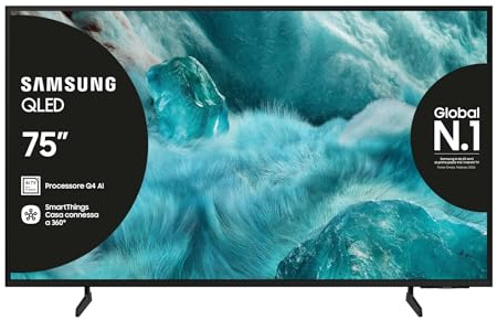 Samsung QLED 4K Vision AI Smart TV 75'' QE75Q7F4AUXZT QLED 4K, Q4 Processor, 100% Volume Colore con Quantum Dot, Motion Xcelerator, OTS Lite & Adaptive Sound, SlimLook Design, 2025