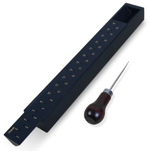 Culla per rilegatura in legno da 32 cm con punteruolo, strumenti di punzonatura firma per fai da te, accessori da cucito e culla da taglio in legno per rilegatura di libri