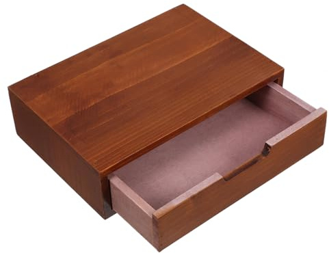 Schreibtisch Vintage Braun mit Schubladen Holz Organizer | Vielseitige Aufbewahrung für Büro und Schlafzimmer, Stabile Konstruktion, Minimalistischer Stil