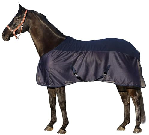 Euroriding Fliegendecke mit Fleecerücken Navy Fliegen- und Abschwitzdecke (XXL (165 cm))