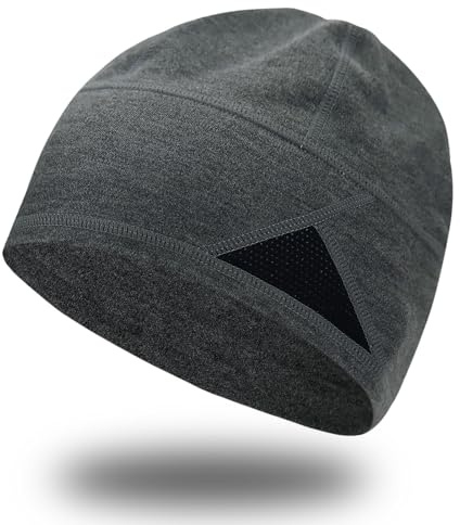 Shecret Berretto Beanie Leggero, Traspirante & Termico, Elasticizzato & Compatibile con Casco, per Corsa, Ciclismo & Sport All'aperto, Cuffia Unisex per Uomo e Donna Grigio Scuro