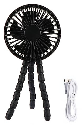 Hemobllo Ventilador de Flexible Recargable Ventilador Silencioso Portátil para Exteriores Enfriador de Aire para Cochecitos y Actividades Aire