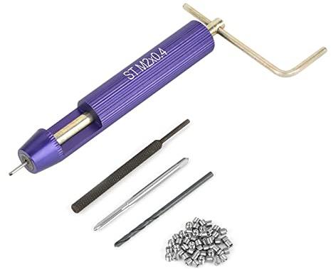Pissente Inserts Filet¨¦s en Acier Inoxydable Inserts de Filetage ¨¤ Vis H¨¦lico?daux 50 Pcs M2 X 2d pour le Magn¨¦sium en Aluminium avec Outil D'installation Tap Bit de Foret de Brise