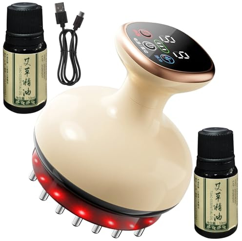 SVCEQZE Dispositivo de Masaje Anticelulítico - Dispositivo de Ventosas Eléctrico - Instrumento de Scraping Inteligente con Calor 9 Niveles para Músculos Cuello Abdomen Muslos Glúteos Cuerpo Entero