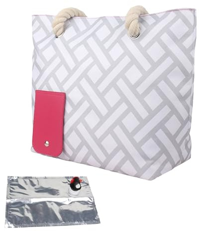 Beach Wine Tote Bag with Hidden Dispenser and Tap, Oxford Cloth Wine Dispensing Handbags with Insulated Compartment, Portable Shoulder Bag for Beach, Travel, Picnic, Camping, Outdoor