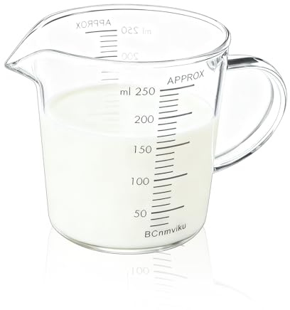 BCnmviku 250ml Small Measuring Jug,Anti-Drip Spout Measuring Cups for Baking,Cooking,Kitchen