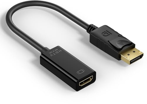 YLK Adaptador DisplayPort a HDMI, 4K@30Hz 4K DP Macho a HDMI Hembra Convertidor Unidireccional DisplayPort Computadora a Monitor HDMI, Compatible con Lenovo, DELL, ASUS, HP