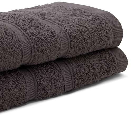 Bassetti Set 1+1 Asciugamano E Ospite, Fumo, 100% Cotone, 40X60/60X100 cm, 2 Asciugamani, Morbidi Assorbenti E Lavabili In Lavatrice