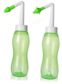 GALPADA Bouteille de Rinçage Nasal 300ml en Pe Vert pour Adultes Nettoyeur Nasal Facile à Utiliser Quotidien