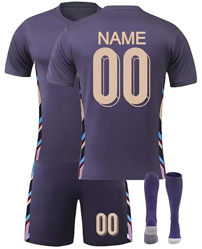 Personalisiertes Fußballtrikot-Set für Kinder und Erwachsene-Trikot, Shorts und Stutzen-2025/2026 Kindertrikot (personalisierbar mit Name und Nummer)-Geeignet Jungen und Mädchen Nationalmannschaft 03