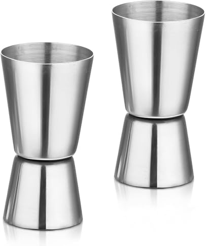2 Stück Cocktail Messbecher, 2cl & 4cl Dual Spirit Measure Cup Jigger, Präzise Skala Messbecher Cocktail, cl Messbechers Cocktails für Bars Zuhause Hochwertiges Gin Whiskey Alkohol