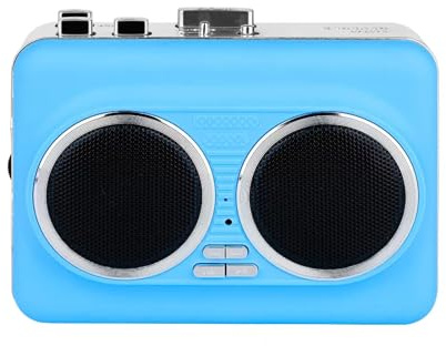 docooler Portable Cassette Player Stereo Dual Channel USB Drive Tape to MP3 Converter Clear Sound Quality (Blau)