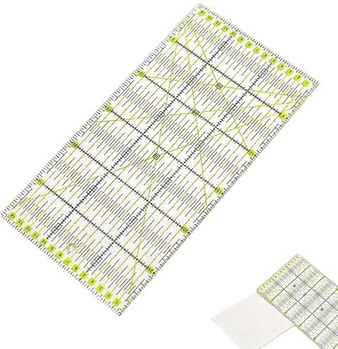 Verazquy Quilting Ruler 15x30cm Metric Acrylic Sewing with Anti-Slip Multi-Angle Craft for Precise Fabric Cutting Patchwork Dressmaking DIY Quilting Tools with Clear Printed Lines