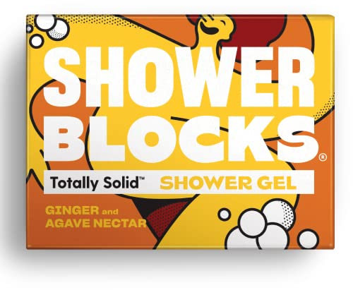 Shower Blocks - Ginge & Agave Nectar Solid Shower Gel | Plastic, Cruelty and Paraben Free | Vegan | Moisturising Body Soap For The shower