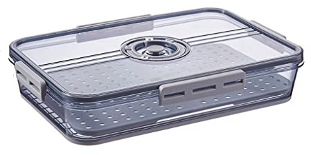 JMAHM Kylskåp organisering kylskåp lådor stapelbar kylskåpsförvaringslåda för kök, kylskåp, skåp (32,5 x 22,5 x 6,3 grau)