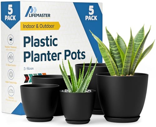 Lifemaster Hangers, Black, Pack of 5
