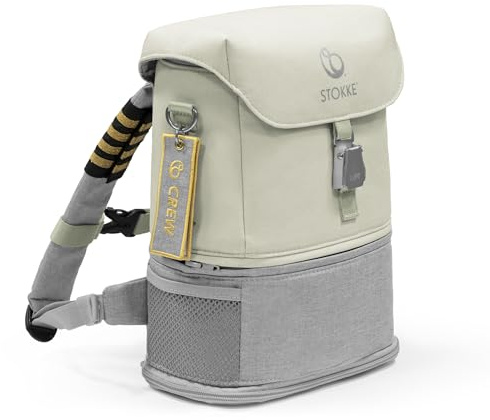 Stokke JetKids BackPack, Sea Green - Expandable Design for Kids 2-7 Years Old - Easy-to-Clean, Water Repellent Fabric - Includes Pull-Out Seat Pad, Name Tag & Detachable Captain Stripes