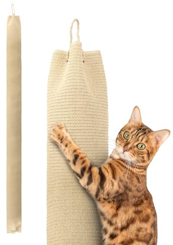 BSWAY Sac d'escalade pour Chats 16x16x240cm Arbre en Sisal Amovible, Corde d'escalade pour Chat, avec Crochet et Remplissage