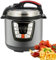 5L/6L Electric Pressure Cooker, Digital Display Pressure Cooker, Slow Cooker, Rice Cooker, Multi Cooker, Steamer and Food Warmer, with LED Display Screen, Timer, Stainless Steel (6L-B)