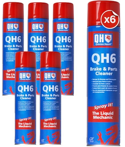 Quinton Hazell Brake Cleaner Spray 600 ml (Pack of 6) - QH6 Brake, Clutch & Parts Cleaner, Fast Drying Formula Removes Grease, Oil & Dirt, Stops Brake Squeal & Clutch Slip