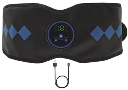 Jingmiger Cinturón de masaje abdominal - Dispositivo de fitness portátil inteligente de 19 niveles recargable por USB, dispositivo de tonificación abdominal para tonificar el abdomen y el estómago