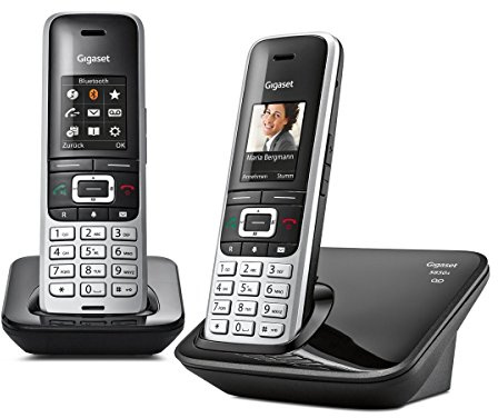Gigaset S850A Duo Telefon - Schnurlostelefon / 2 Mobilteile - mit Farbdisplay / Dect-Telefon - Anrufbeantworter - schnurloses Telefon - mit Freisprechen - Platin-Schwarz
