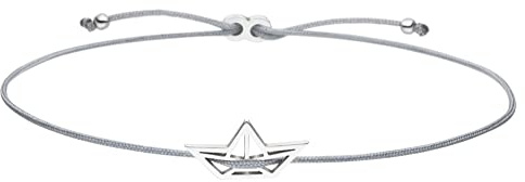 SCHOSCHON Freundschaftsarmband Papierboot Symbol 925 Silber - Grau | Papierschiffchen Geschenk