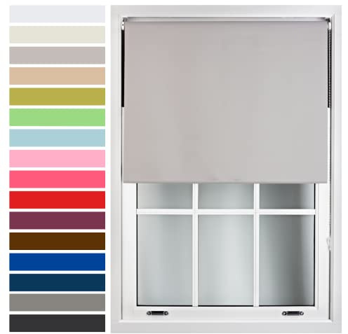 FURNISHED Custom-Made Premium Roller Blinds - Blackout Window Blinds with Metal Fittings - Thermal Insulated and Energy-Efficient - Made to Measure Grey, 120W x 210H cm