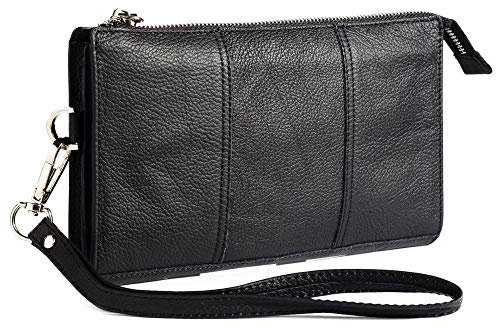 DFV mobile - Genuine Leather Case Handbag for Tesla Smartphone 3.1 - Black
