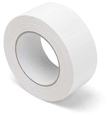 Modulor Gewebeband Gaffa, 50 mm x 50 m, Weiß Glänzend | PE-beschichtetes Gewebe mit stark haftendem Kautschuk-Klebstoff; glänzende Farben für Markierung, Bühne und Werkstatt
