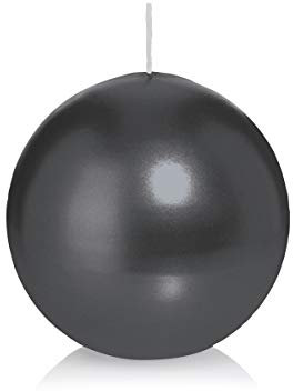 Wiedemann Kerzen Kugelkerzen Schwarz Ø 70 mm, 12 Stück, rußarm, tropffrei, hochwertiger Docht