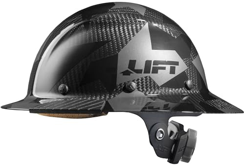 LIFT SAFETY Dax Carbon Fiber Full Brim Hard Hat | Reinforced Shell | All-Day Comfort | Expanded Coverage | Black Camo
