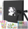 Vienrose Fotoalbum 30 x 30 cm Spiralalbum zum Selbstgestalten und Einkleben DIY Seidenband Fotobuch 80 Schwarze Seiten für 400 10x15 Fotos Baby Valentinstag Geburtstag Jahrestag Geschenk