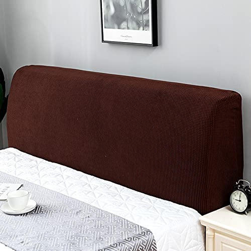 Kopfteilbezug Stretch Bett Husse, Dehnbare Saubdichte Schutzhülle Bett Kopfteil Bezug, Abdeckung Cover für Gepolsterte Schlafzimmer Kopfteil, 210-240cm Braun