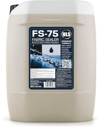 20L FS-75 Fabric Waterproofing Spray | Water Repellent Fabric Sealer | Fabric Waterproofing Spray | Perfect for Tents, Awnings, Boat Covers, Garden Furniture | Available in 500ml, 1L, 5L, 20L, 25L