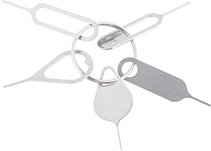 Outil de retrait de carte SIM en acier inoxydable avec porte-clés pour téléphone portable, outil d'ouverture de carte SIM, 5 types