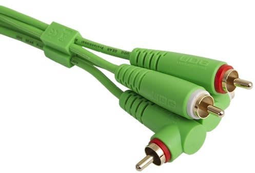 UDG Ultimat kabel (RCA rak – RCA vinklad) grön 3 m