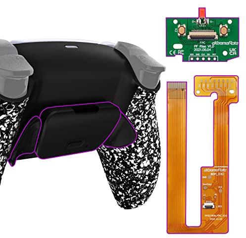 eXtremeRate Programmierbar Rise Remap Kit für ps5 Controller BDM-030/040/050 Model, Upgrade Remap Platine & Rückseite Gehäuse/Case & Rise Rücktasten Paddles für ps5(Texturiert Weiß)