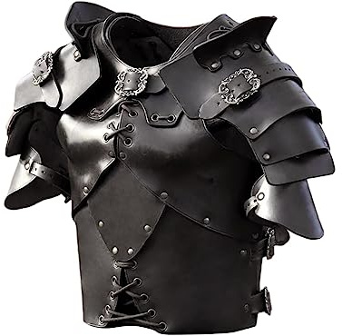 Perfeclan Körperrüstungen Wikinger Krieger PU- Cosplay Cosplay Zubehör Halloween Weste rüstung Antike griechische mittelalterliche, Schwarz