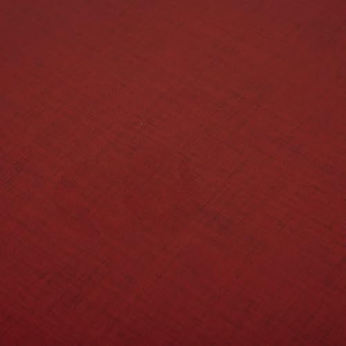 Wachstuch Tischdecke 140 cm rund Rot abwaschbar Leinenoptik grob Struktur Gartentischdecke fleckenabweisend