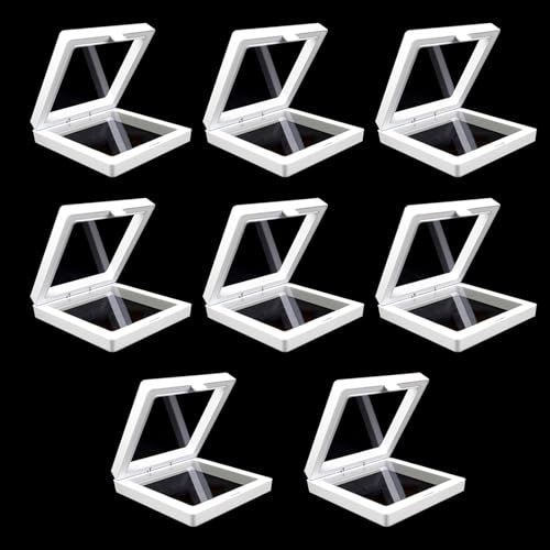 Eterspr 8 Stück 3D Schwimmende Vitrine, Schmuck Organizer Schwimmende für Display Box, für Schmuckdisplay(Weiß)
