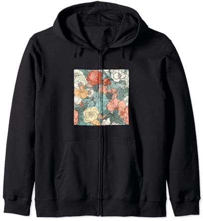Begonia Fiori Floreali Pattern Grafica Felpa con Cappuccio