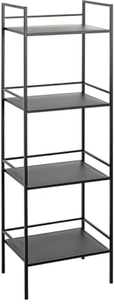 HAKU Regal, schwarz, Metall - Maße: B 40 x H 128 x T 30 cm, Style: Modern