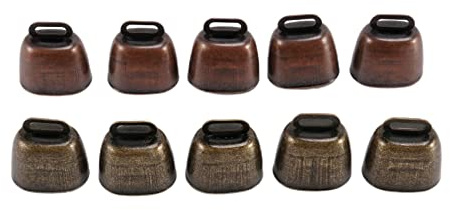 Beausoleil 10 Stück Kuh, , Schaf, grasend, kleine Glöckchen aus Messing, Retro-Glocke, für Pferde, Schafe, Kupfer, Kuhglocken