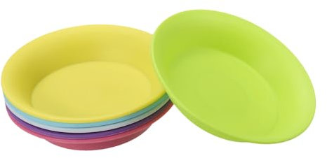 PATIKIL 3 Inch Plant Saucer Tray, 6 Pack Plastic Water Tray Round Flower Planter Pot Drainage Trays for Succulents Small Potted Plants, Blue, Green, Yellow, Red, Purple, White