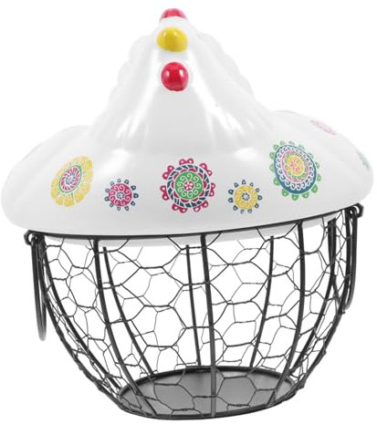 LALADEFIEE Kreativer Eierkorb Mit Keramikdeckel Multifunktionale Aufbewahrungslösung Im Bauernhausstil Für Küche Und Esszimmer Dekorativer Eierhalter Für Frische Eier